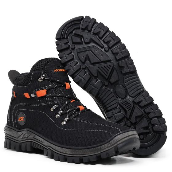 Imagem de Bota Coturno Masculino Adventure Preto Bruto Durável Confortável Dia a Dia