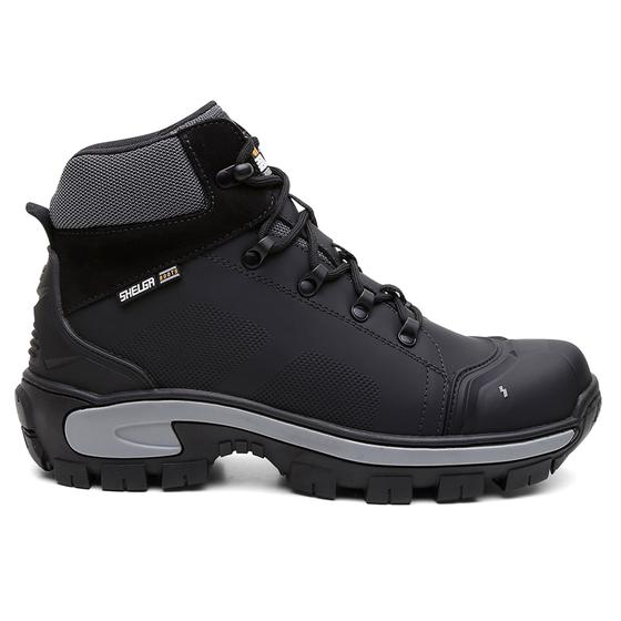 Imagem de Bota Coturno Masculino Couro Legitimo Com Bico Reforçado Palmilha Gel Ref 1002