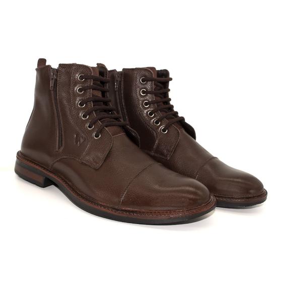 Bota Coturno Masculino Couro Sola Borracha Ziper Homem Moderno Fashion Menor preço em Bota Coturno Masculino Couro Sola Borracha Ziper Homem Moderno Fashion