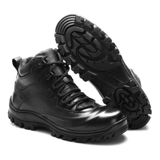 Imagem de Bota Coturno Masculino em Couro Adventure Militar Segurança