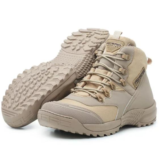 Imagem de Bota Coturno Masculino Modelo Militar Segurança Policial PM Acero One Mid Desert Areia N 39