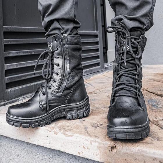 Bota Coturno Militar Bota Masculina Preta Cano Alto Coturno