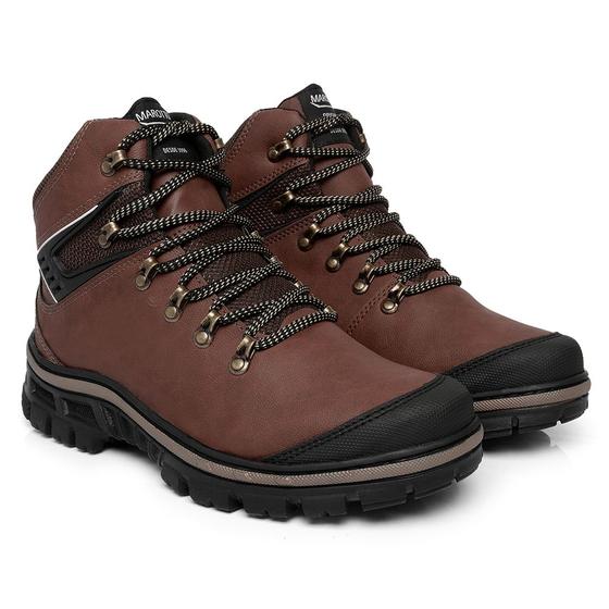 Imagem de Bota Coturno Moda Adventure Cano Médio Masculina Sola Tratorada com Cadarço Trilha Dia a dia