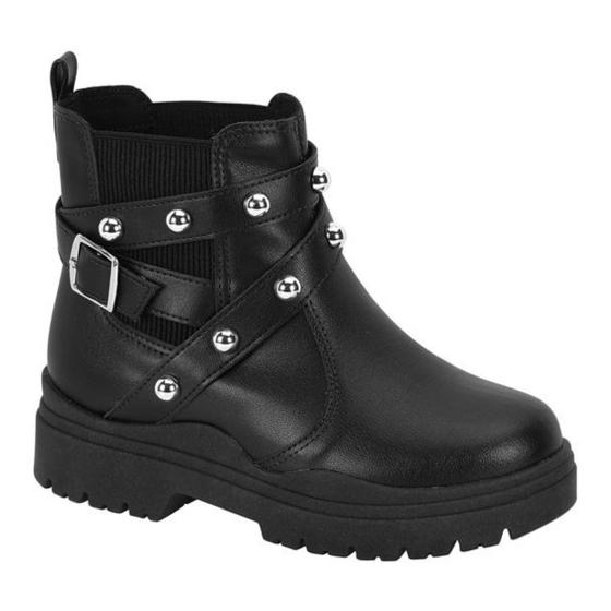 Imagem de Bota Coturno Molekinha Infantil Fivela Elástico Preto