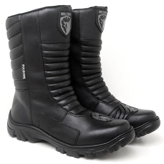 Imagem de Bota Coturno Motociclista Masculino Cano Alto Militar