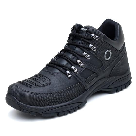 Imagem de Bota Coturno Motociclista Sola Tratorada Estilo Conforto Moda Casual Masculino Cano Curto Cadarço