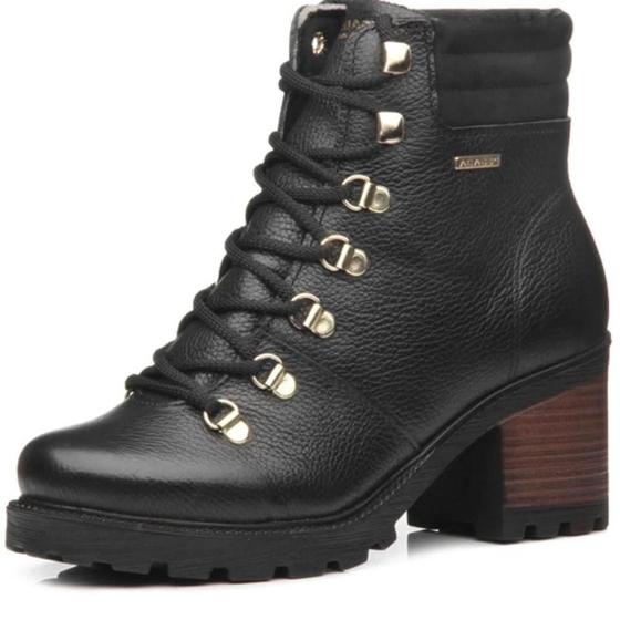 Imagem de Bota Coturno Pegada Feminina Couro PRETO