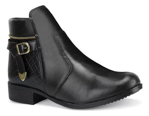 Imagem de Bota Coturno Preta Feminina Moda Com Estilo E Versatilidade