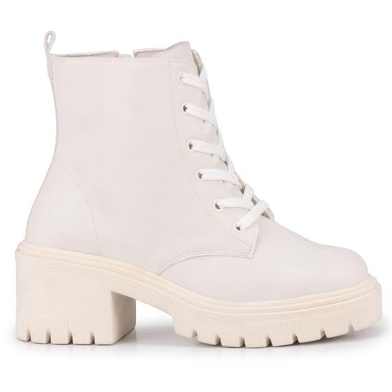 Imagem de Bota Coturno Salto Grosso Moda Feminino Tratorado Blogueira