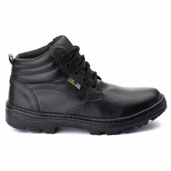 Imagem de Bota Coturno Segurança Masculina Couro Legitimo Resistente Macia Confortável Bico Pvc