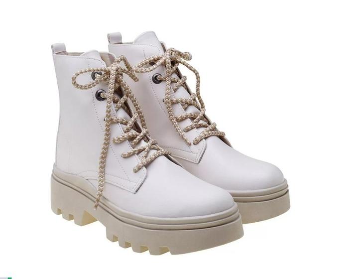 Imagem de Bota coturno sua cia salto tratorado - 14072 sua cia 36 off white