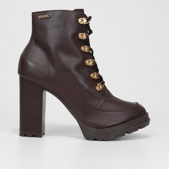 Coturno Feminino Zattini Bota Via Uno Bota Coturno Via Uno Couro