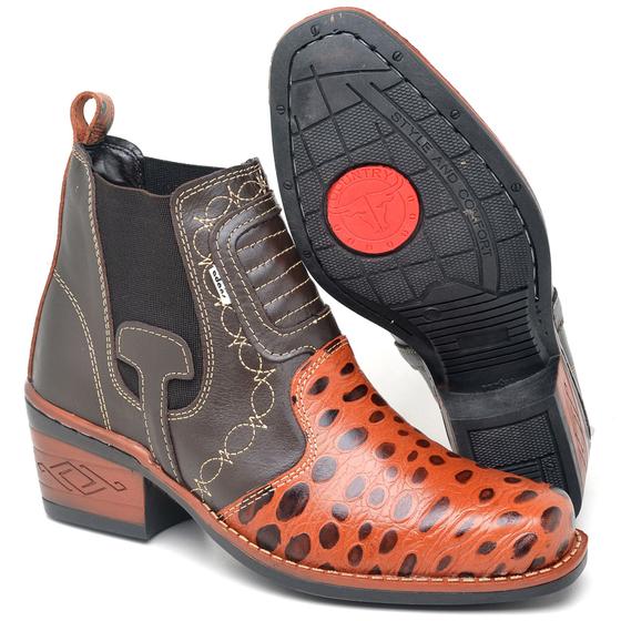 Imagem de Bota Country Masculina Botina Couro Legítimo Butina Rodeio