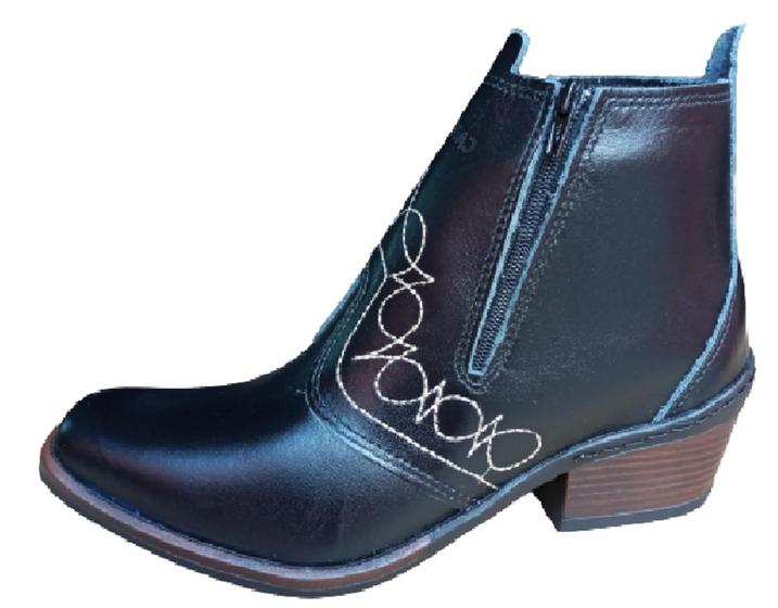 Imagem de Bota Country Masculina Botina Cowboy Rodeio Vaquejada Vaqueiro Cavalgada Botinha Com Ziper 3536