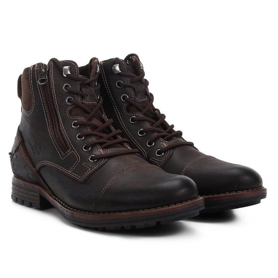 Imagem de Bota Couro Cano Curto Pegada Zíper Masculina