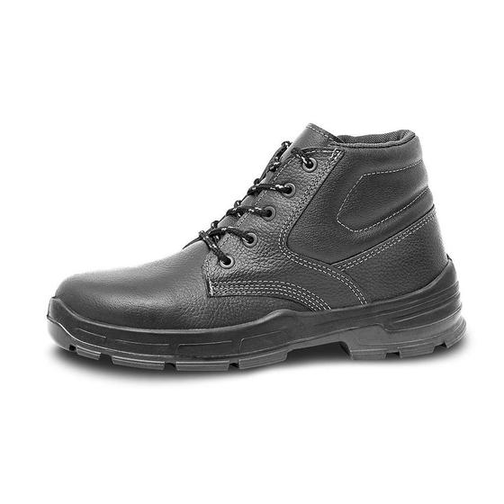 Imagem de Bota Couro Vaqueta Bico Plástico com Cadarço C/C Preta Nº 40 Bracol