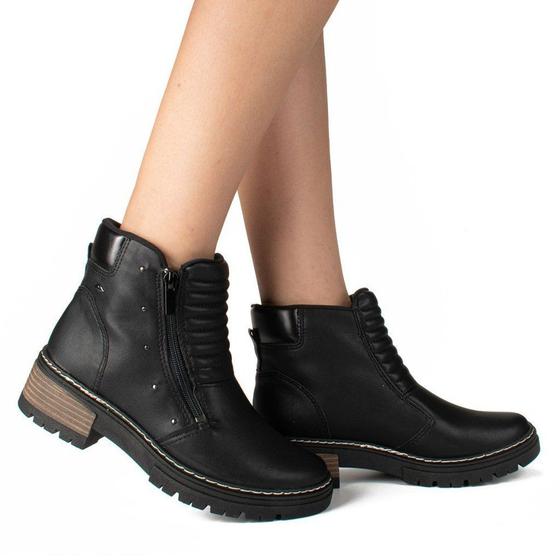 Imagem de Bota Dakota Cano Curto Salto Baixo Feminino Cor Preto - 39