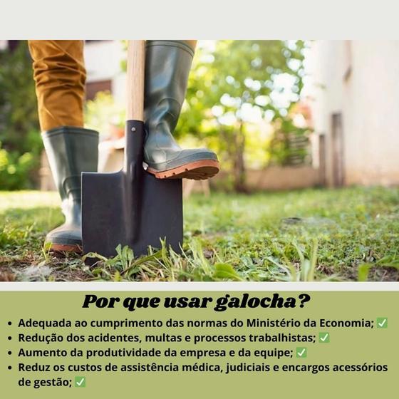 Imagem de Bota de Borracha Impermeável Antiderrapante Galocha Para Trabalho com C.A Pronta Entrega