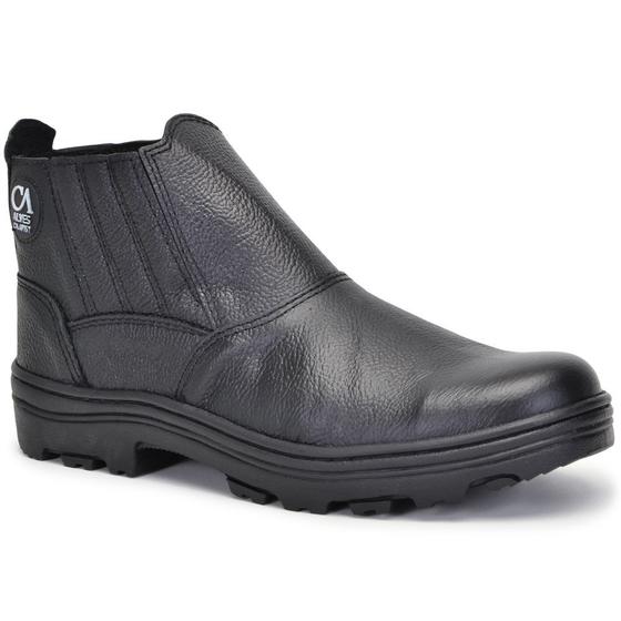 Imagem de Bota De Couro Masculina Para Trabalhar Na Roça Conforto Resistente Durável Material Premium Leve CA Shoes