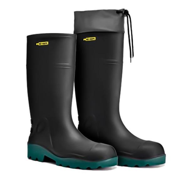 Imagem de Bota de PU Ecoboots Polytech Preta e Verde Polaina Inclusa Com Bico Composite CA 34233