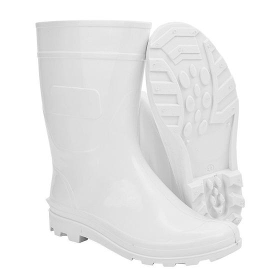 Imagem de Bota de PVC 30 cm Branca com Forro Sem Bico Ref.106 Cartom