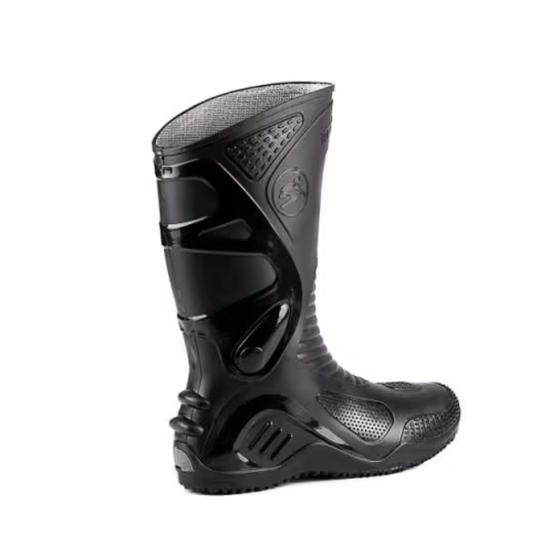 Imagem de Bota de PVC Cano Longo com forro interno para motoboy e serviços gerais impermeável Motofase Bracol preta