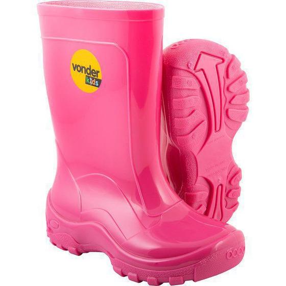 Imagem de Bota de PVC Cano Médio Infantil Rosa c/Forro N 26/27 Vonder 