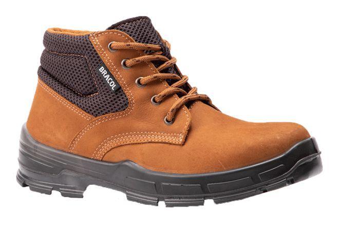 Bae Pvc Bota de Segurança em Couro Nobuck Bracol BAE Cor Castor Bico PVC CA ...