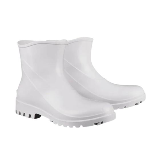 Imagem de Bota de Segurança Pvc Impermeável EPI Cano Curto Forrada Branca CA 37456 Bracol
