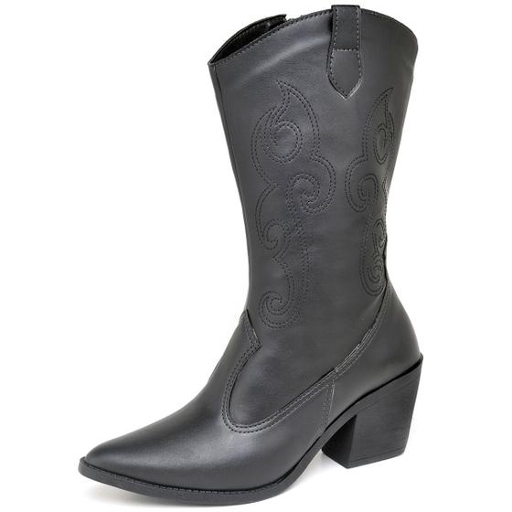 Imagem de Bota Ellas Online Western Country Cano Médio Napa Preto