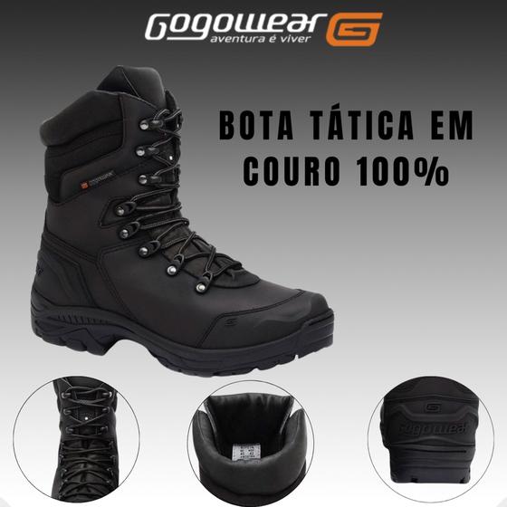 Imagem de Bota EPI CA Tática Militar Gogowear 100 Couro ref Bope