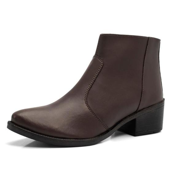 Imagem de Bota Feminina Cano Curto Hencco Coturno Com Zíper
