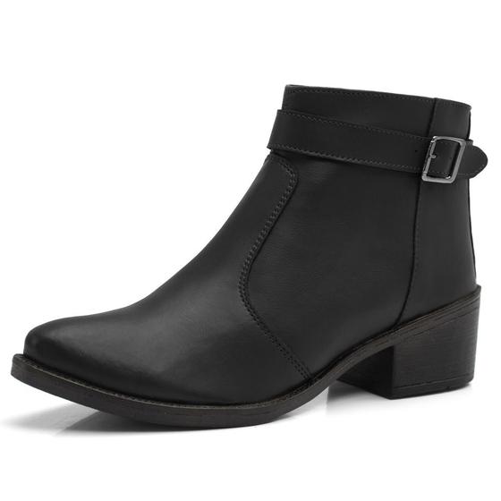 Imagem de Bota Feminina Cano Curto JCL STORE Fivela Com Zíper Country Chelsea Casual