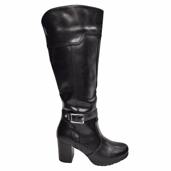 Imagem de Bota Feminina Cano Longo Mooncity Salto Grosso 73133