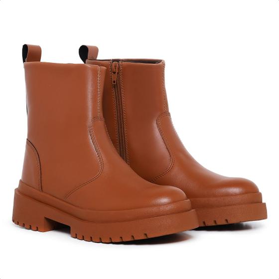 Imagem de Bota Feminina Coturno Caramelo Sola Tratorada