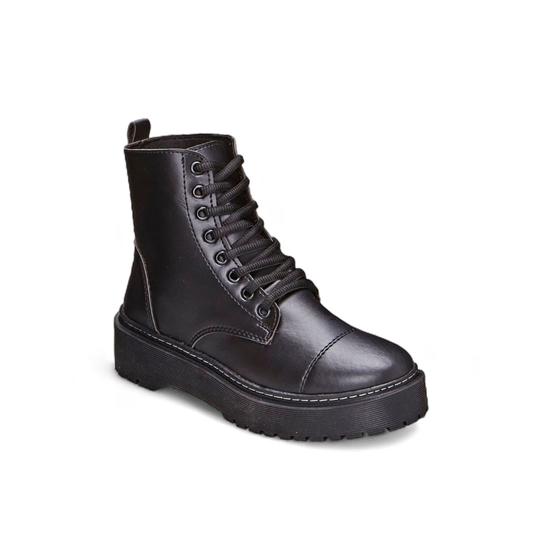 Imagem de  Bota Feminina Coturno Preto Tratorada Moda