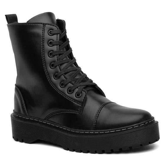 Imagem de Bota Feminina Coturno Tratorado Plataforma Quentinho Com Bolsinha Moda Inverno Salto Baixo Conforto