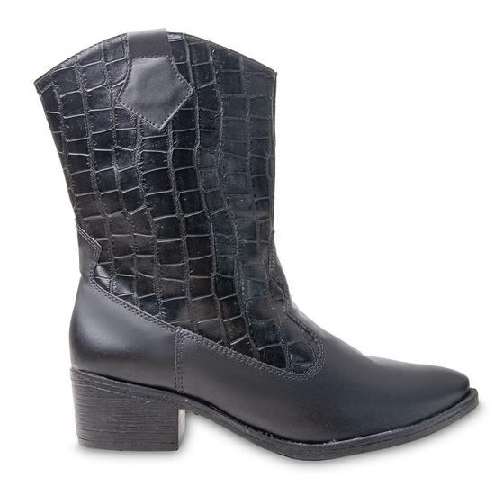 Imagem de Bota Feminina Country Salto Grosso Bico Quadrado Do 33 Ao 40 Confortavel Blogueira Moda TEX01 2419