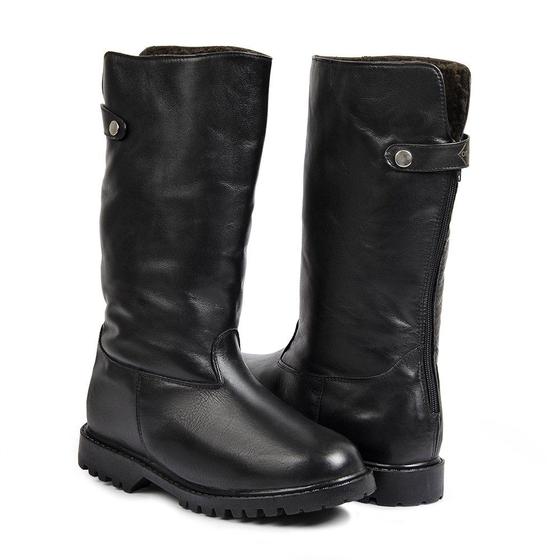 Imagem de Bota Feminina de Inverno para Neve em Couro em Lã Impermeáv