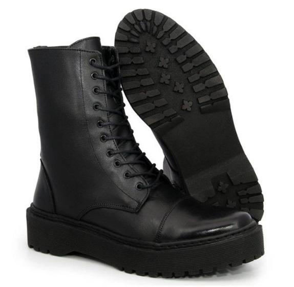 Imagem de Bota Feminina FG Couro Solado Flatform Preto