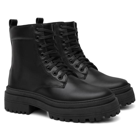 Imagem de Bota Feminina Forms com Cadarço Tratorada - Estilo e Conforto para Qualquer Ocasião 0100