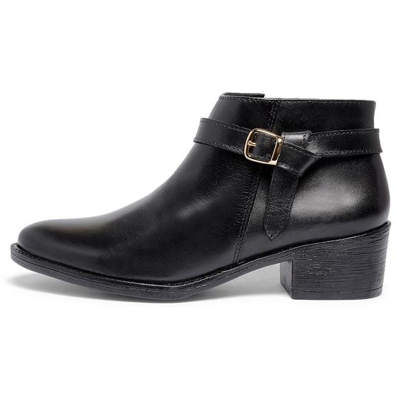 Imagem de Bota Feminina Ipê Mulato Cano Baixo Couro Legítimo Premium Zíper Lateral 6710 Preto