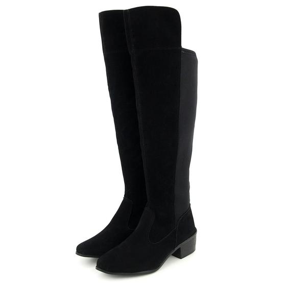 Imagem de Bota Feminina Montaria De Camurça Com Elástico Neoprem