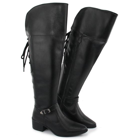 Bota Feminina Montaria Over The Knee Flliper Cano Longo Preta Menor preço em Bota Feminina Montaria Over The Knee Flliper Cano Longo Preta