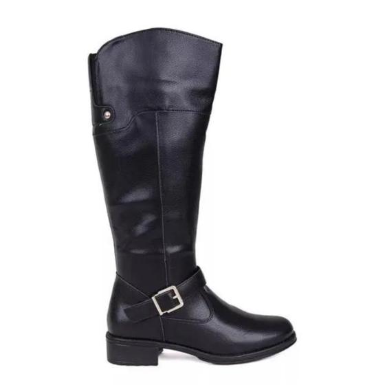 Imagem de Bota feminina mooncity 72108 bota cano longo salto montaria