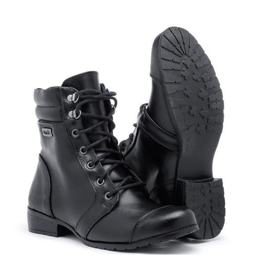 Imagem de Bota Feminina Motoqueira Militar Tático Lançamento Cano Médio