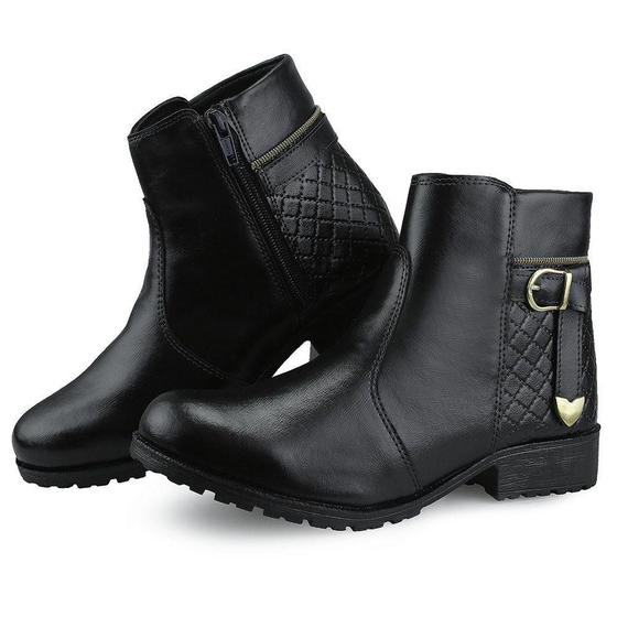 Bota Feminina Neway Coturno Cano Curto Inverno Preta Menor preço em Bota Feminina Neway Coturno Cano Curto Inverno Preta