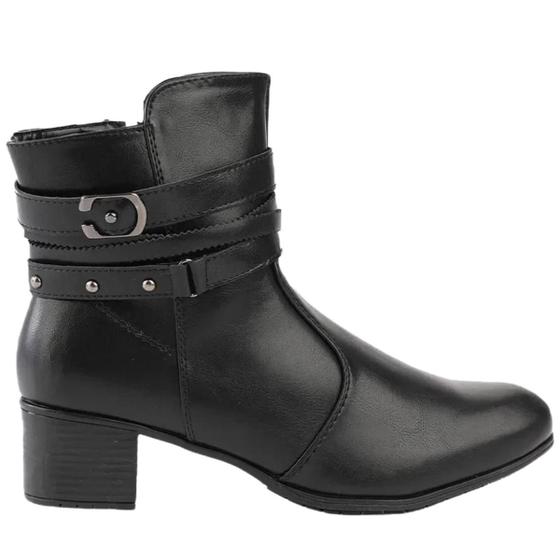 Bota Feminina Salto Baixo Mooncity Preto 72077 Cano Medio Menor preço em Bota Feminina Salto Baixo Mooncity Preto 72077 Cano Medio