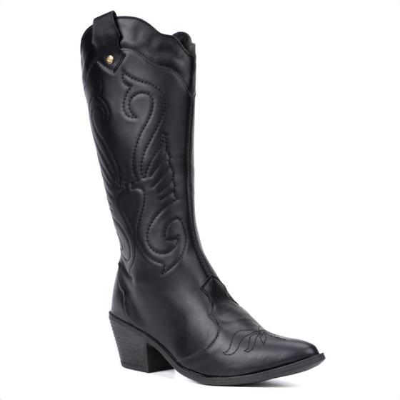 Imagem de Bota Feminina Texana Western Cano Longo Alto Bordado Country