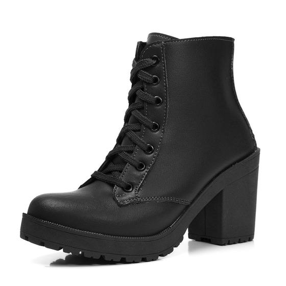 Imagem de Bota Feminina Tratorada JCL STORE Coturno Salto 7cm Cano Curto